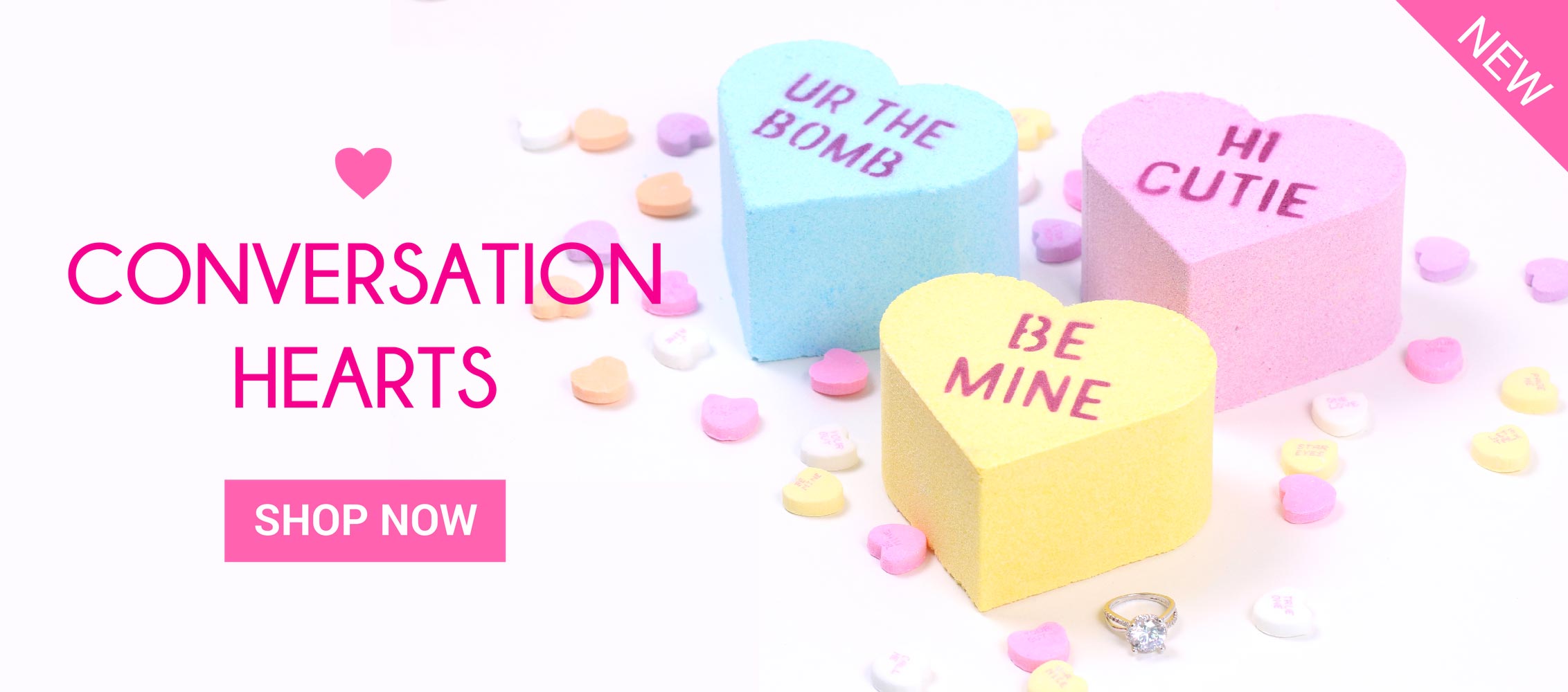 Valentines Day Conversation Heart Ring Bath Bombs